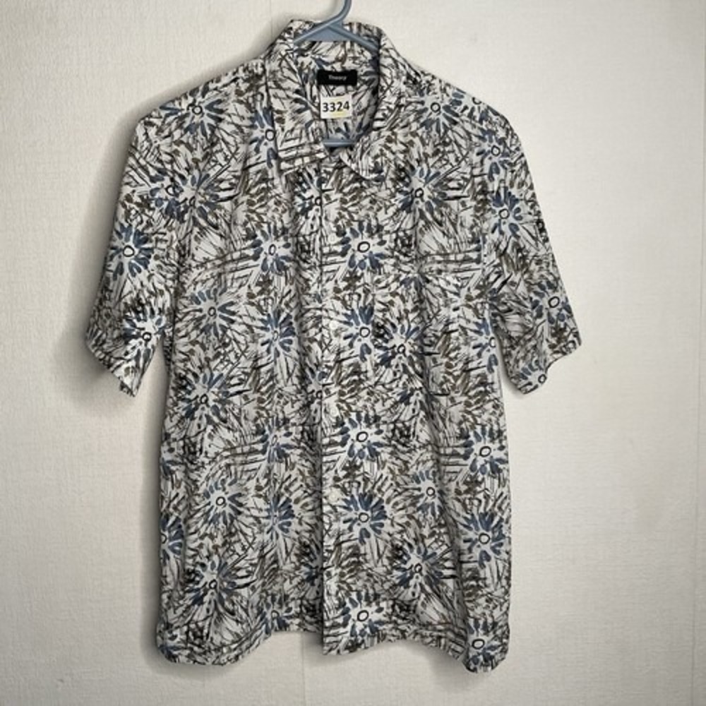 NWOT Theory Weldon Camp-Collar Floral Print Poplin Neutral Shirt Men L China